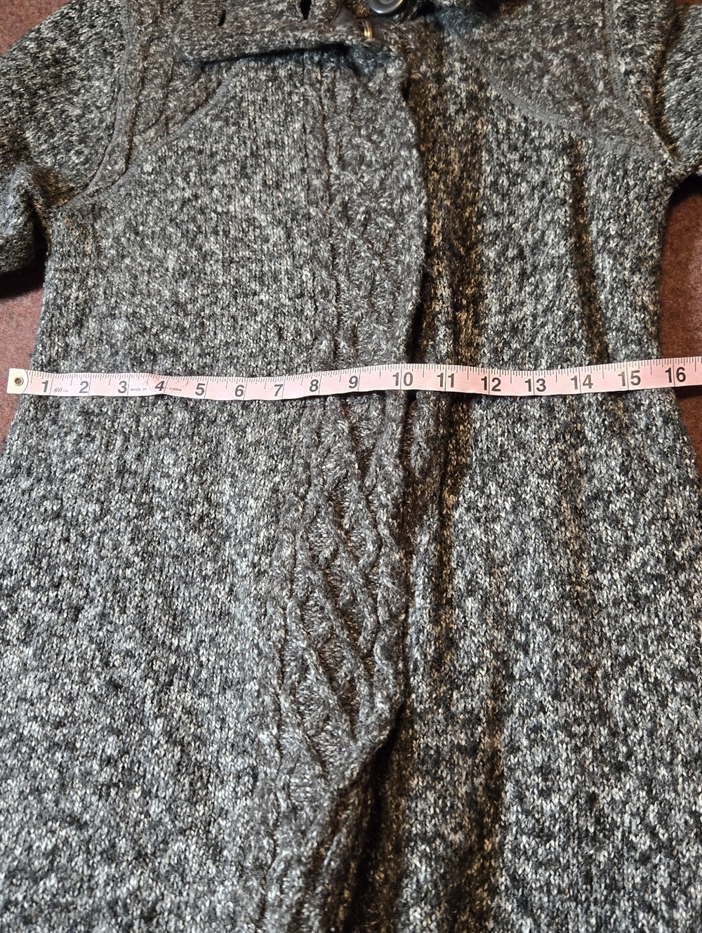 Prana Angelica Duster In Dark Gray Knit Snap Closure Size Medium - Picture 6 of 8